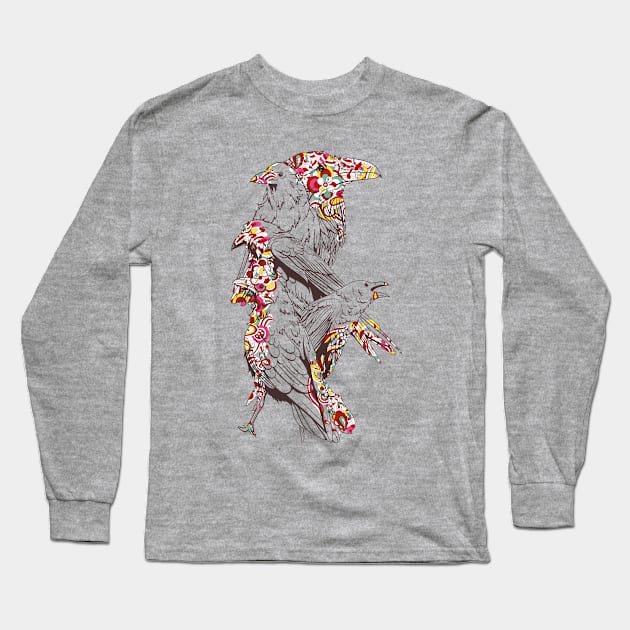 Colorful ravens t-shirt Long Sleeve T-Shirt by IrinaEA